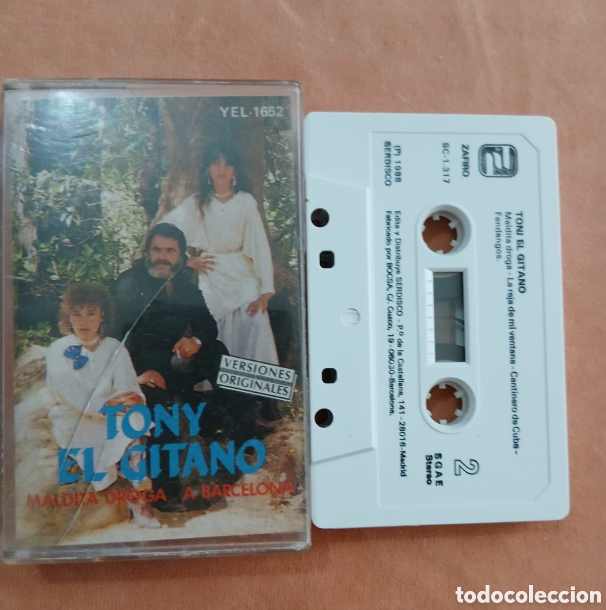 Casetes antiguos: TONY EL GITANO &bull; Maldita droga, A Barcelona &bull; Zafiro &bull; CASETE