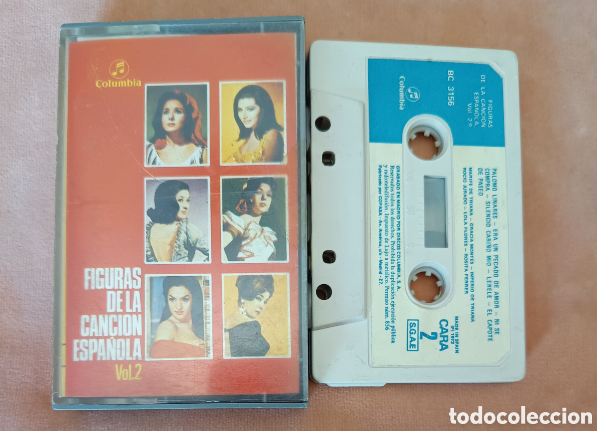 Casetes antiguos: FIGURAS DE LA CANCI&Oacute;N ESPA&Ntilde;OLA VOL. 2 - Columbia 1972 - Casete