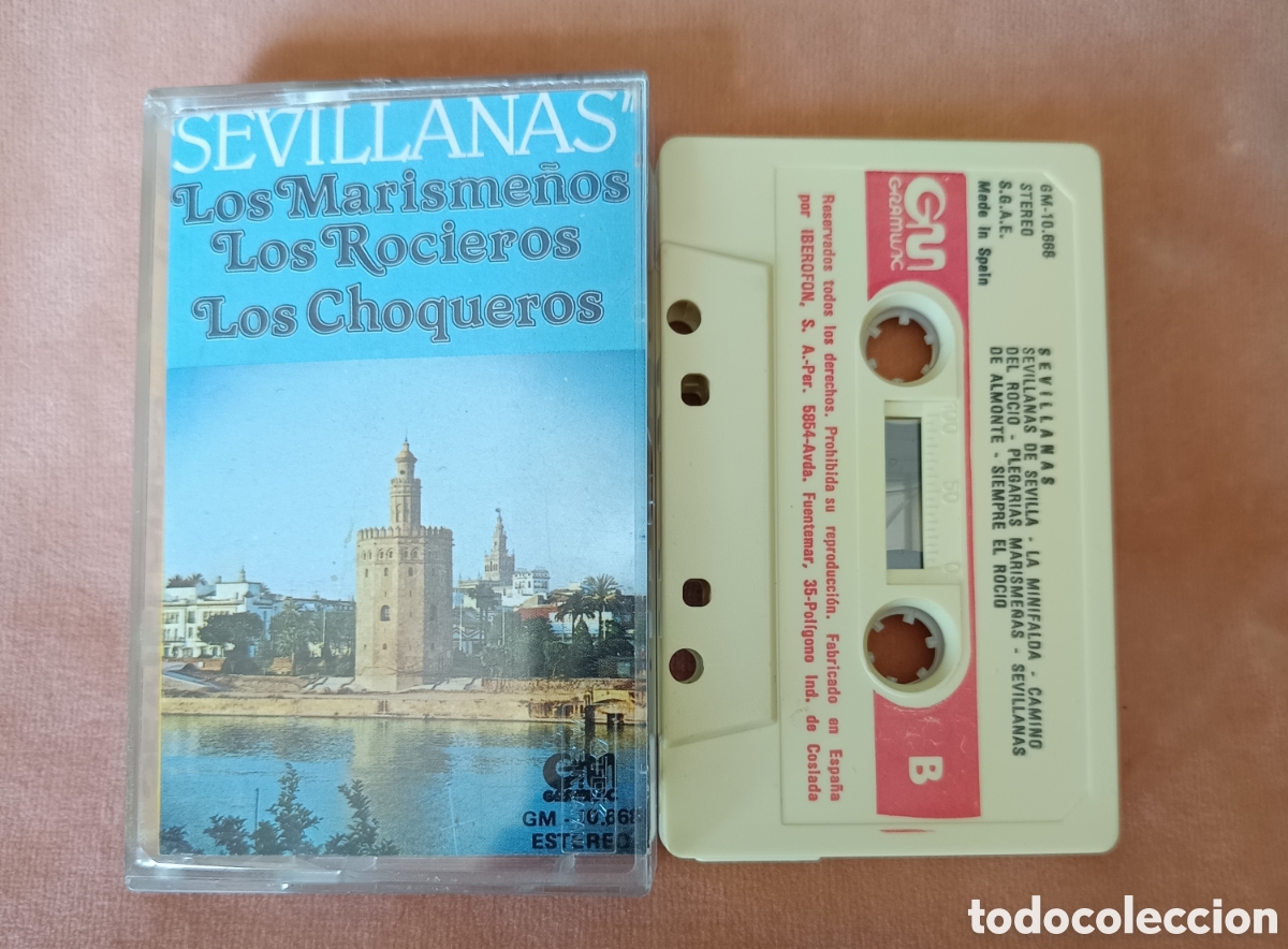 Casetes antiguos: SEVILLANAS Los Marisme&ntilde;os, Los Rocieros, Los Choqueros - Casete
