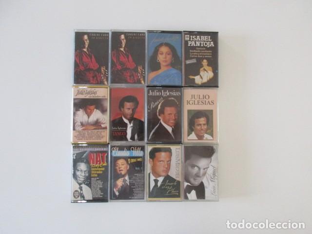 Casetes antiguos: LOTE 12 CINTAS CASETE - JULIO IGLESIAS - ISABEL PANTOJA - CARLOS CANO - LUIS MIGUEL - NAT KING COLE