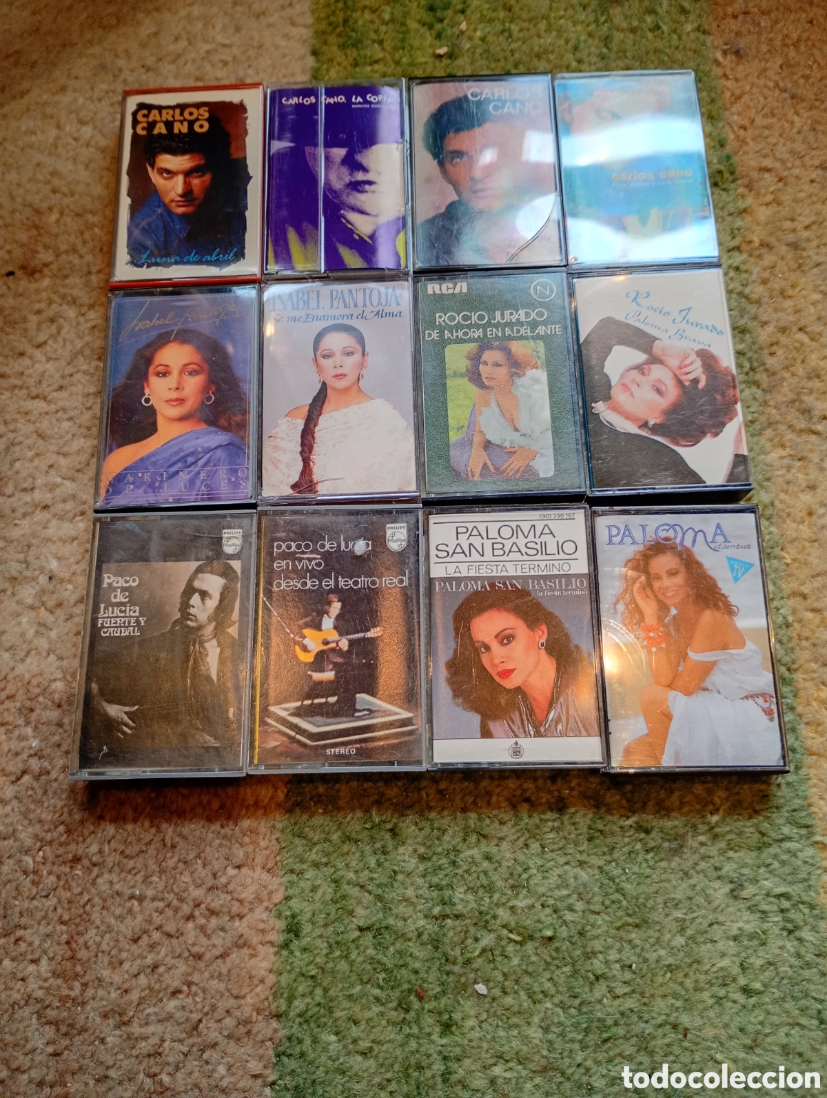 Casetes antiguos: Cintas cassette. Isabel Pantoja, Roc&iacute;o jurado, paco de lucia, Carlos Cano y san Basilio