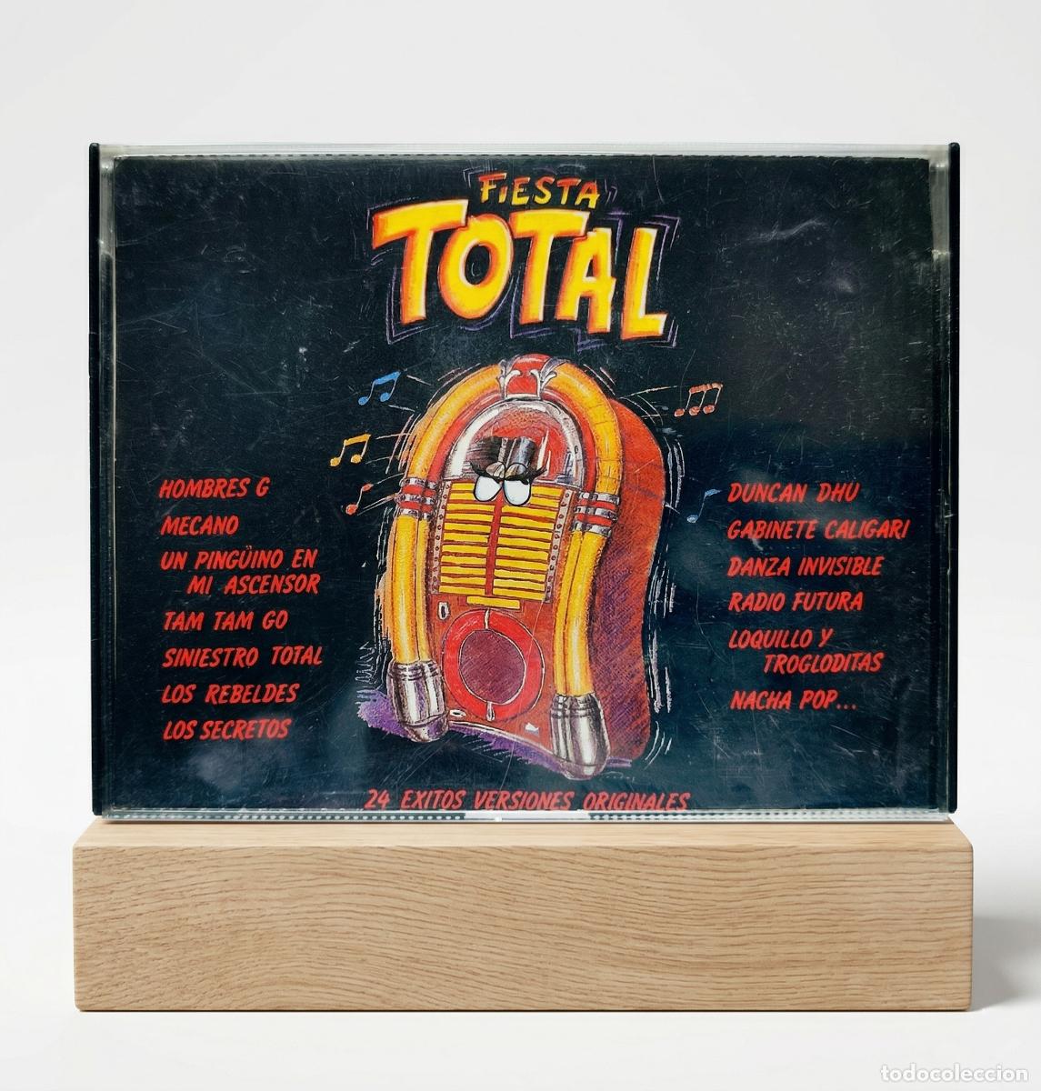 Casetes antiguos: Doble Cassette &ndash; Fiesta Total &ndash; 24 &Eacute;xitos Pop/Rock Espa&ntilde;ol