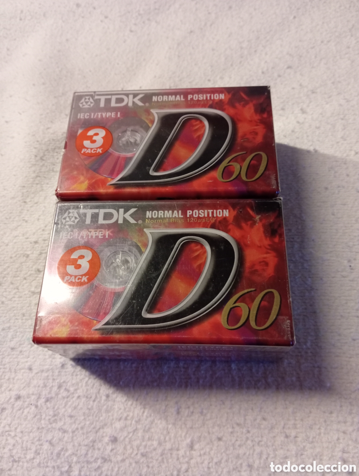 Casetes antiguos: Lote 2 Packs TDK D60 Cassette Cinta Virgen IEC I Type I Normal Position &ndash; 6 Cintas Nuevas Precintada