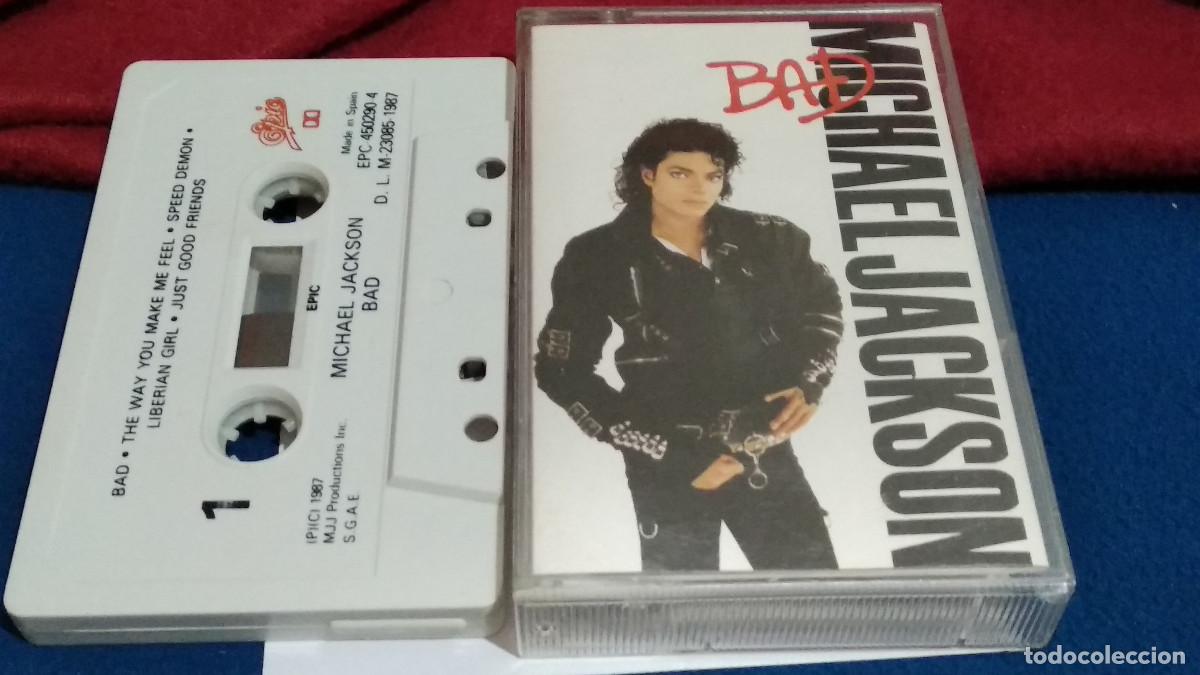 Casetes antiguos: MICHAEL JACKSON - BAD - CINTA DE CASETE - CASSETTE EDICI&Oacute;N ESPA&Ntilde;OLA 1987 EPIC CON LIBRETO VER FOTOS