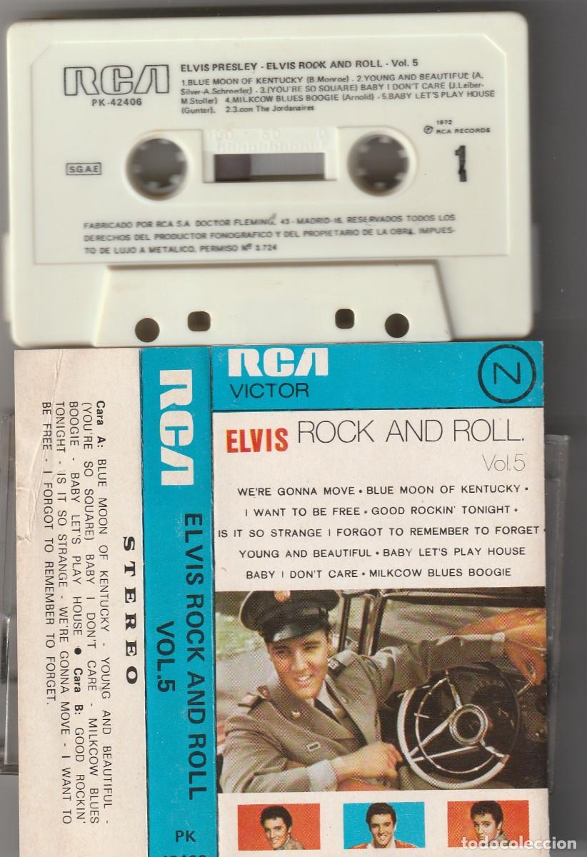 Casetes antiguos: ELVIS PRESLEY - ROCK AND ROLL, VOL.5 (CASSETTE RCA 1972 ESPA&Ntilde;A)