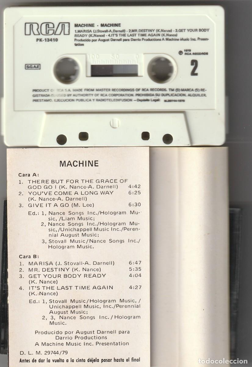 Casetes antiguos: MACHINE - MACHINE (CASSETTE RCA 1979 ESPA&Ntilde;A) - Foto 3
