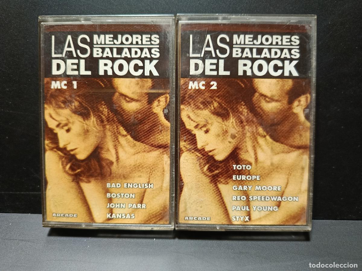 Casetes antiguos: Dos cintas casete Las mejores baladas del rock Arcade