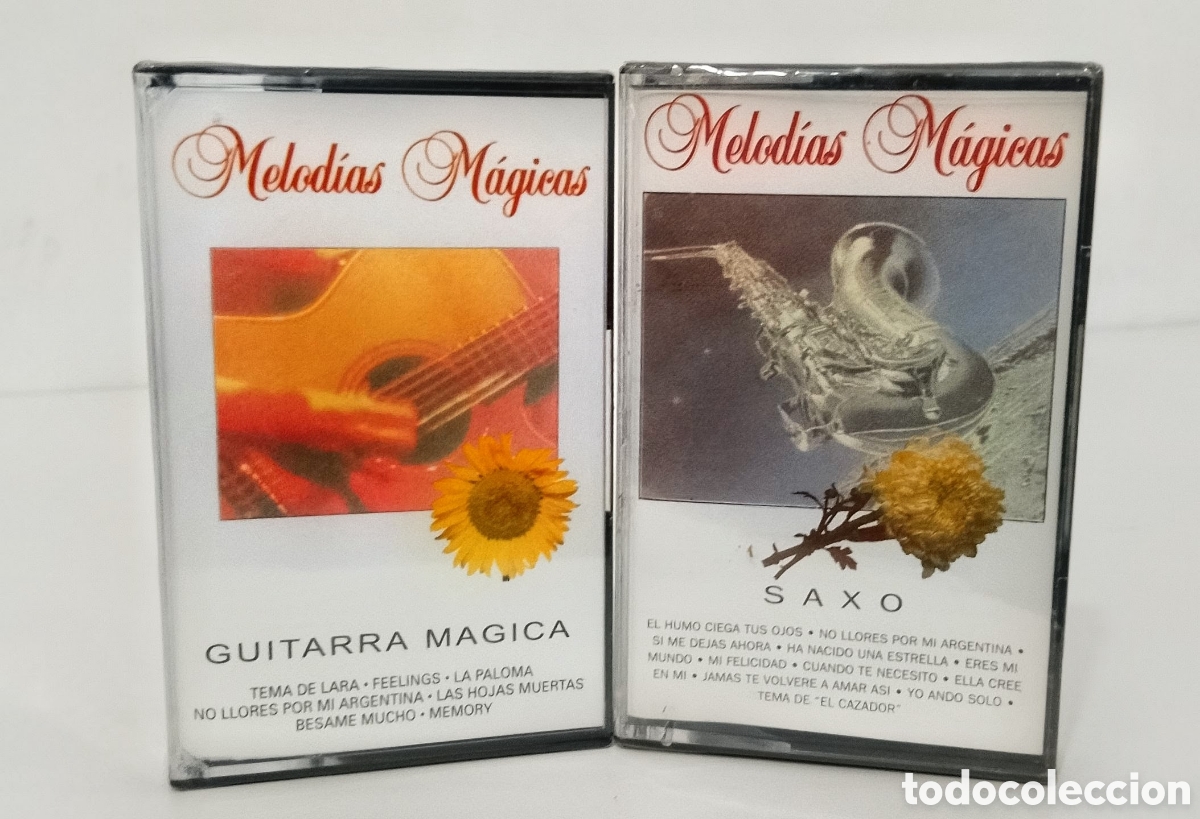Casetes antiguos: PACK 2 MELOD&Iacute;AS M&Aacute;GICAS ( SAXO + GUITARRA CL&Aacute;SICA). CASSETTES PRECINTADOS