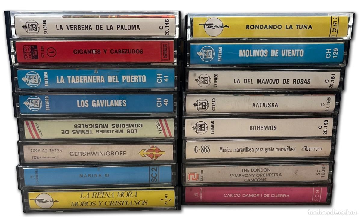 Casetes antiguos: Lote de 16 Cassettes de Zarzuela y Orquestas
