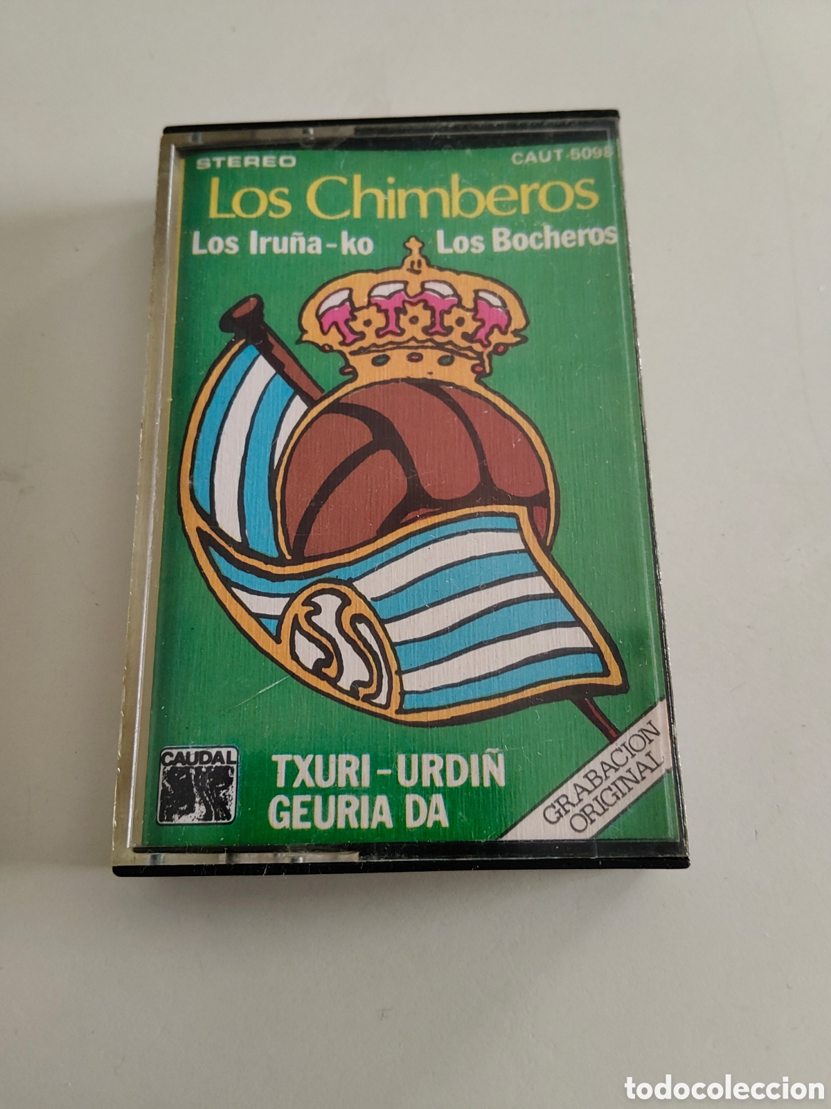 Casetes antiguos: Casete musica Real Sociedad de San Sebasti&aacute;n futbol Himno los chimberos Iru&ntilde;ako Bocheros 1979