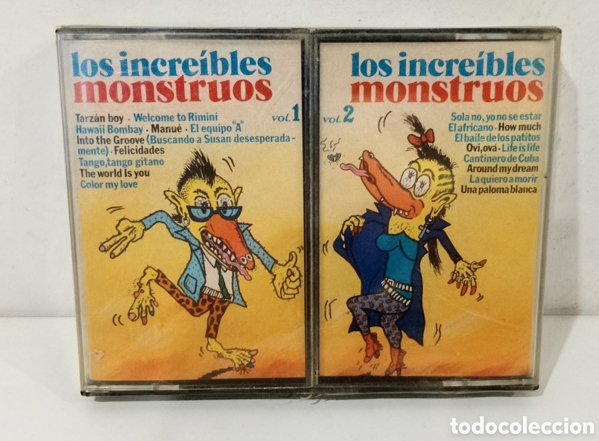 Casetes antiguos: LOS INCRE&Iacute;BLES MONSTRUOS VOL1 + VOL2 - CASSETTE PRECINTADO