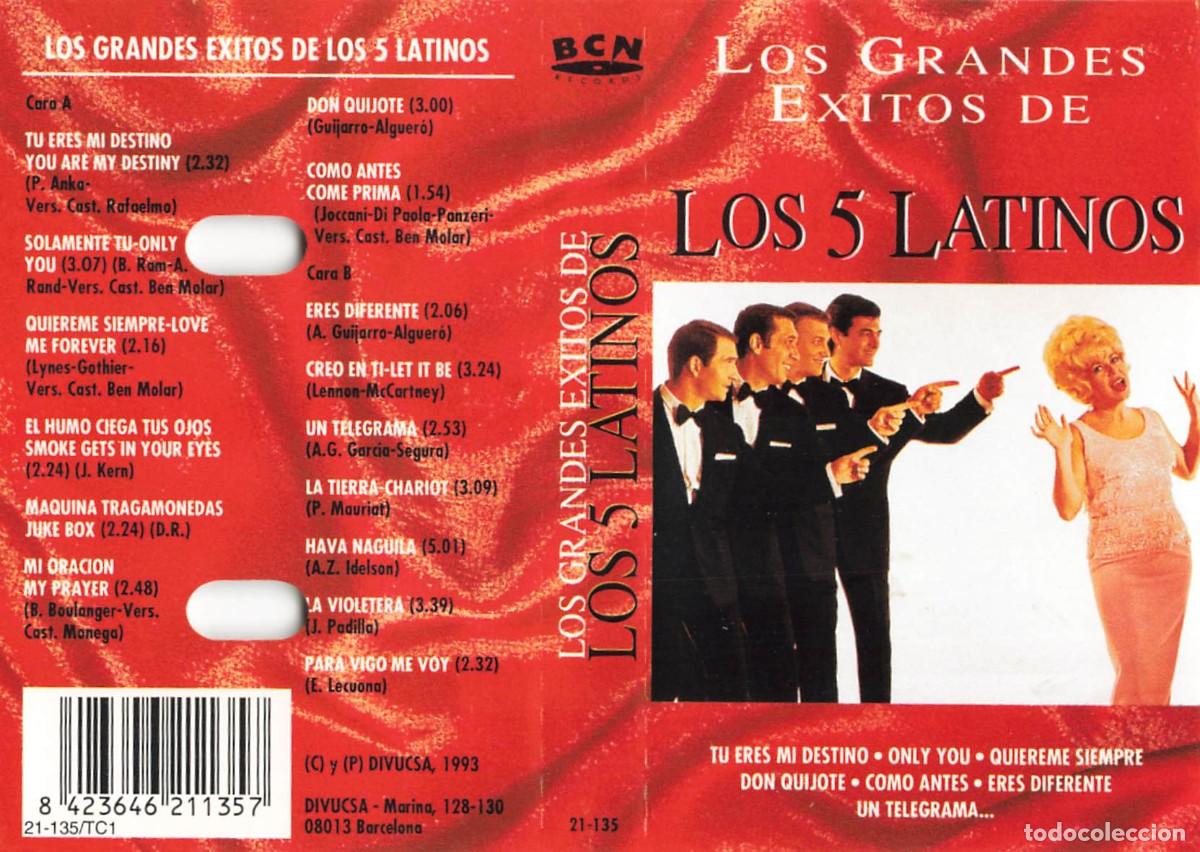 Casetes antiguos: Los 5 Latinos - Los Grandes &Eacute;xitos (Cassette) - Foto 1