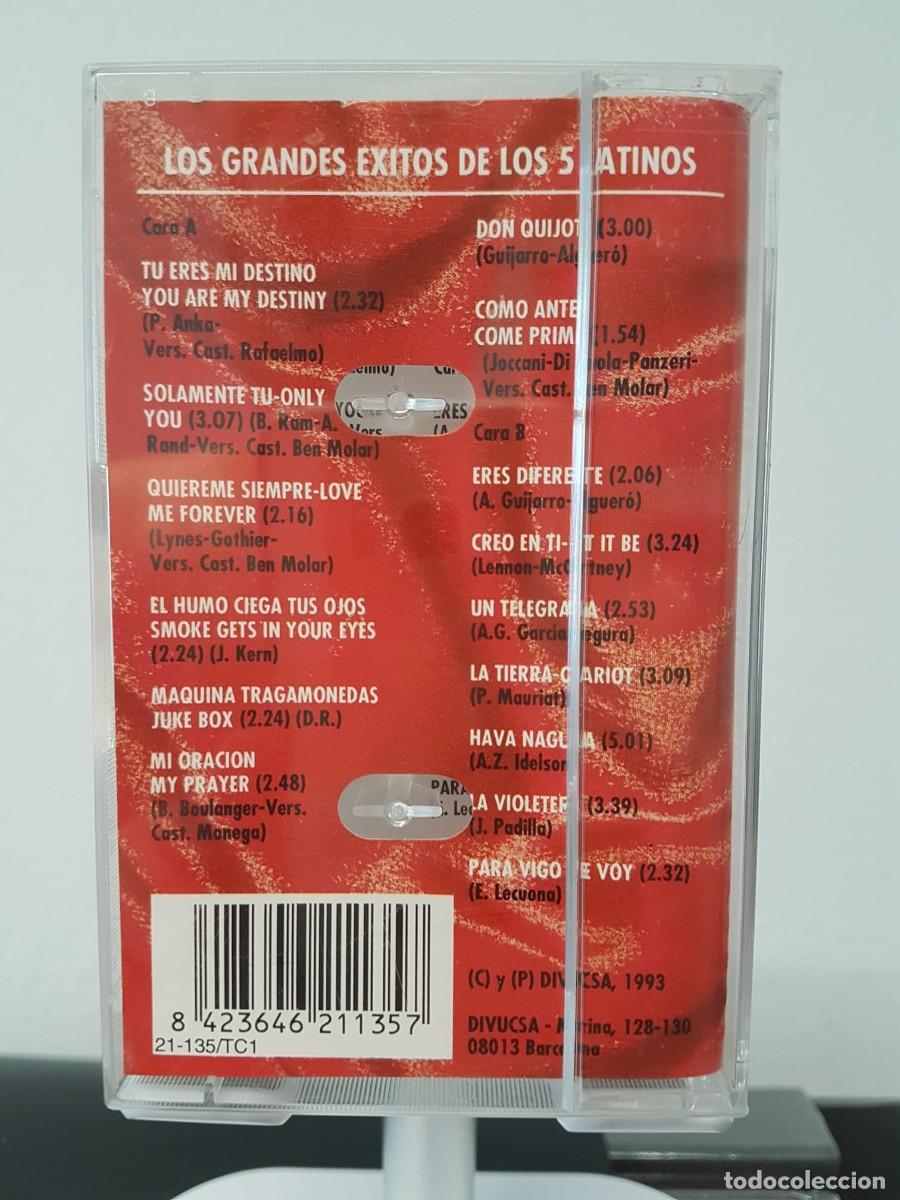 Casetes antiguos: Los 5 Latinos - Los Grandes &Eacute;xitos (Cassette) - Foto 4