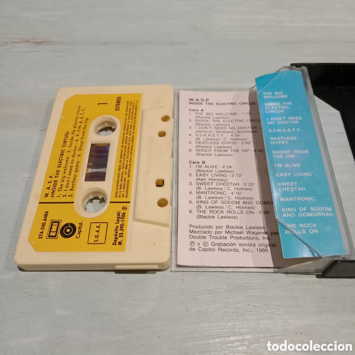 Casetes antiguos: W.A.S.P. - INSIDE THE ELECTRIC CIRCUS - CASSETTE - Foto 4