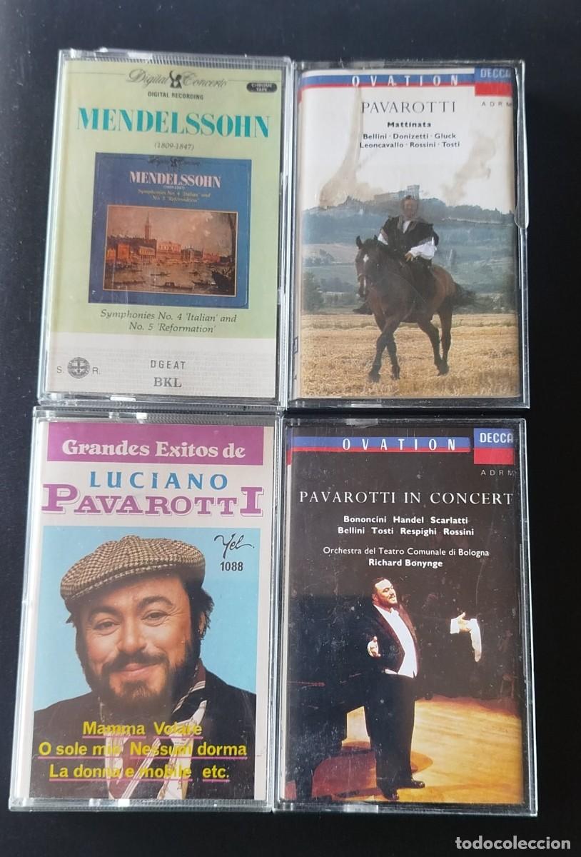 Casetes antiguos: Lote de 4 casettes (3 de pavarotti + 1 de Mendelssohn)