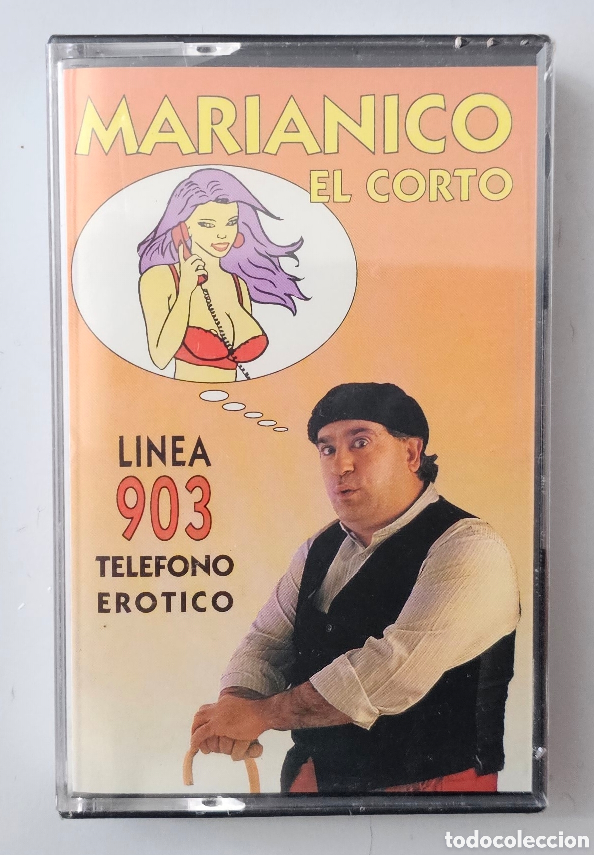 Casetes antiguos: CASSETTE MARIANICO EL CORTO - L&iacute;nea 903 tel&eacute;fono erotico (Espa&ntilde;a - Horus - 1993) PRECINTADA RAREZA