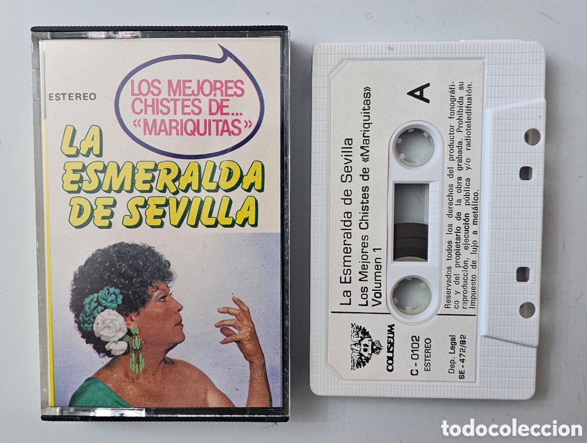 Casetes antiguos: CASSETTE LA ESMERALDA DE SEVILLA - Chistes de mariquitas (Espa&ntilde;a - Coliseum - 1982) GAY DRAG QUEER