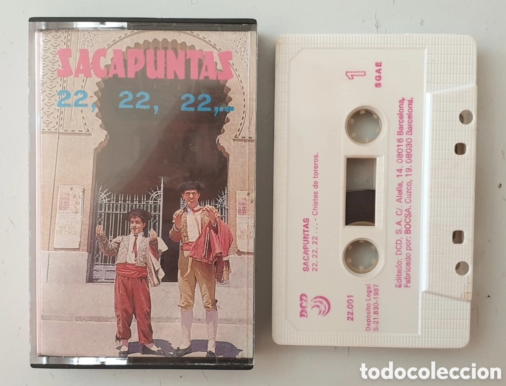Casetes antiguos: CASSETTE DUO SACAPUNTAS - 22 22 22 (Espa&ntilde;a - DCD - 1987) Humor chistes Un Dos Tres