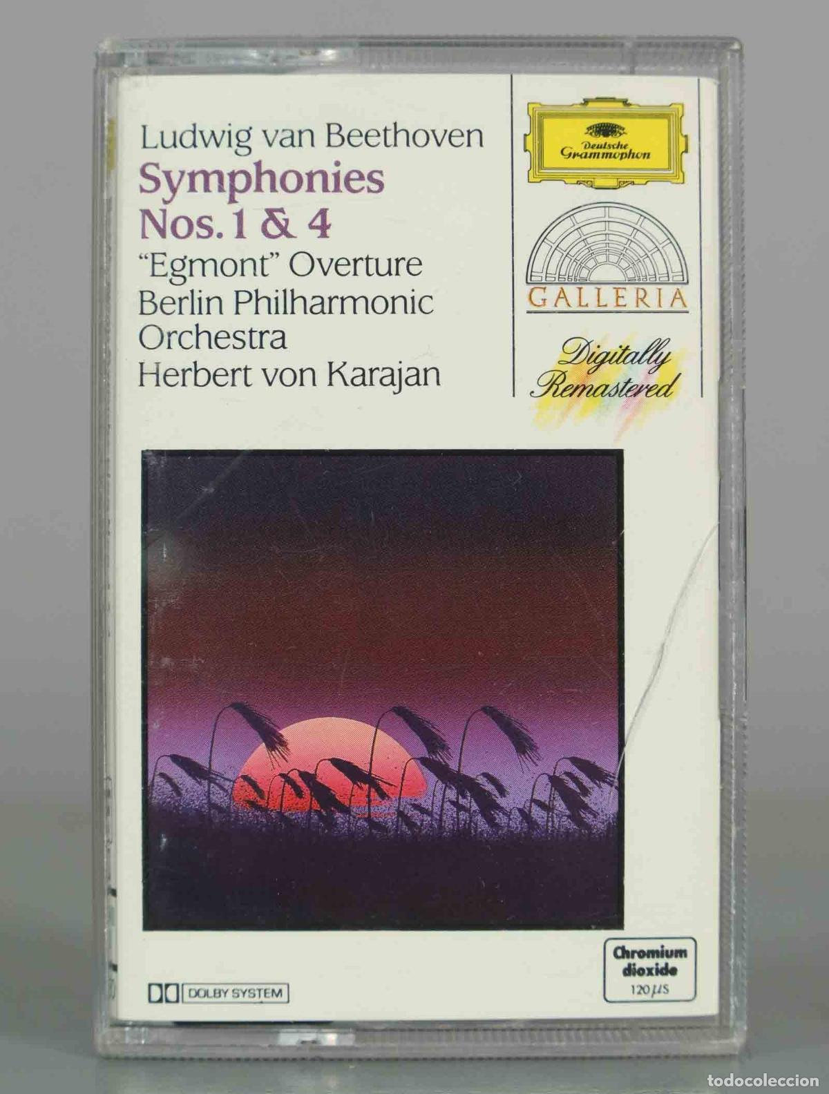 Casetes antiguos: CASSETTE. Ludwig van Beethoven: Symphonies Nos. 1 and 4 - Egmont Overture - Berliner Philharmoniker,