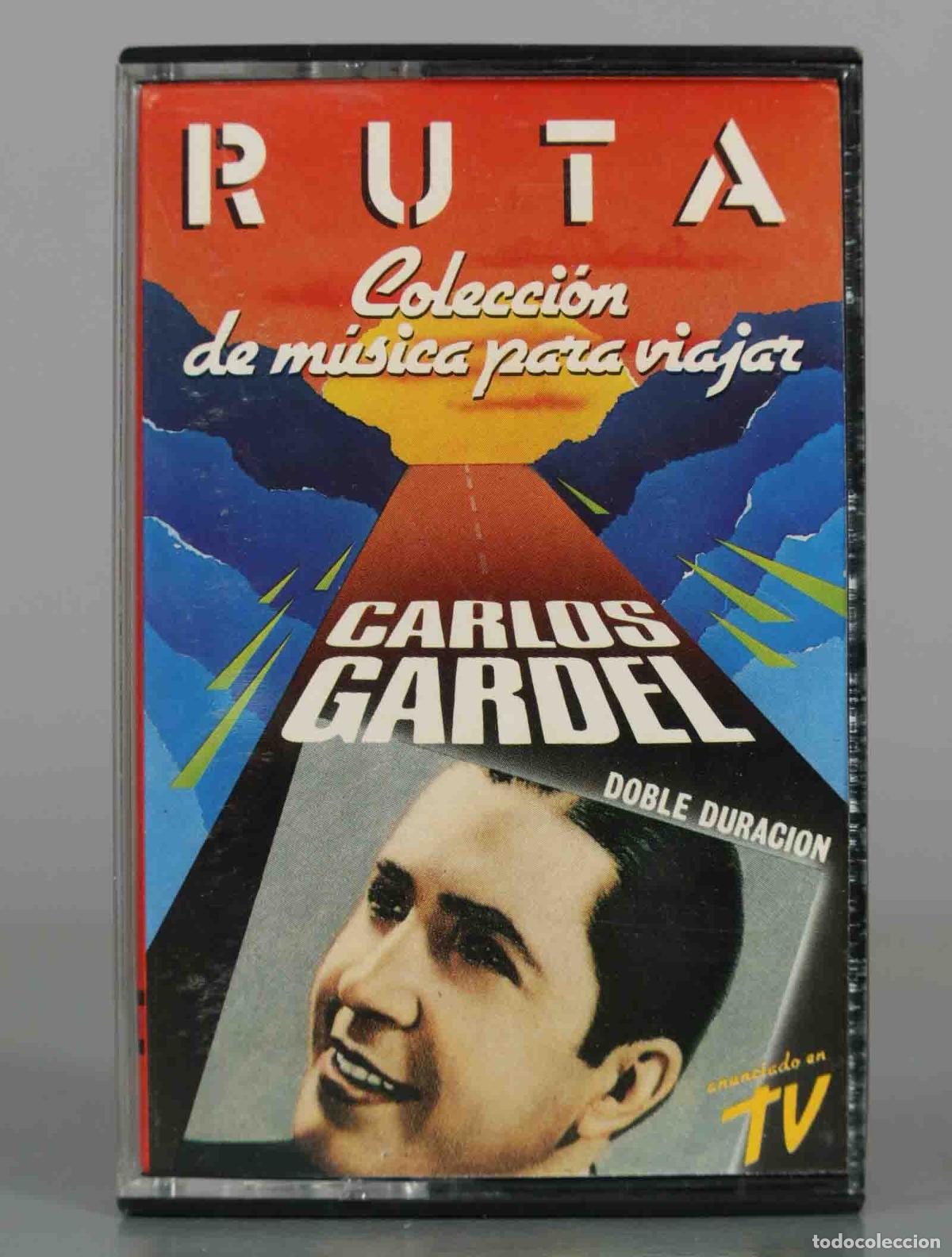 Casetes antiguos: CASSETTE. Carlos Gardel - Ruta: Colecci&oacute;n de m&uacute;sica para viajar - Doble duraci&oacute;n