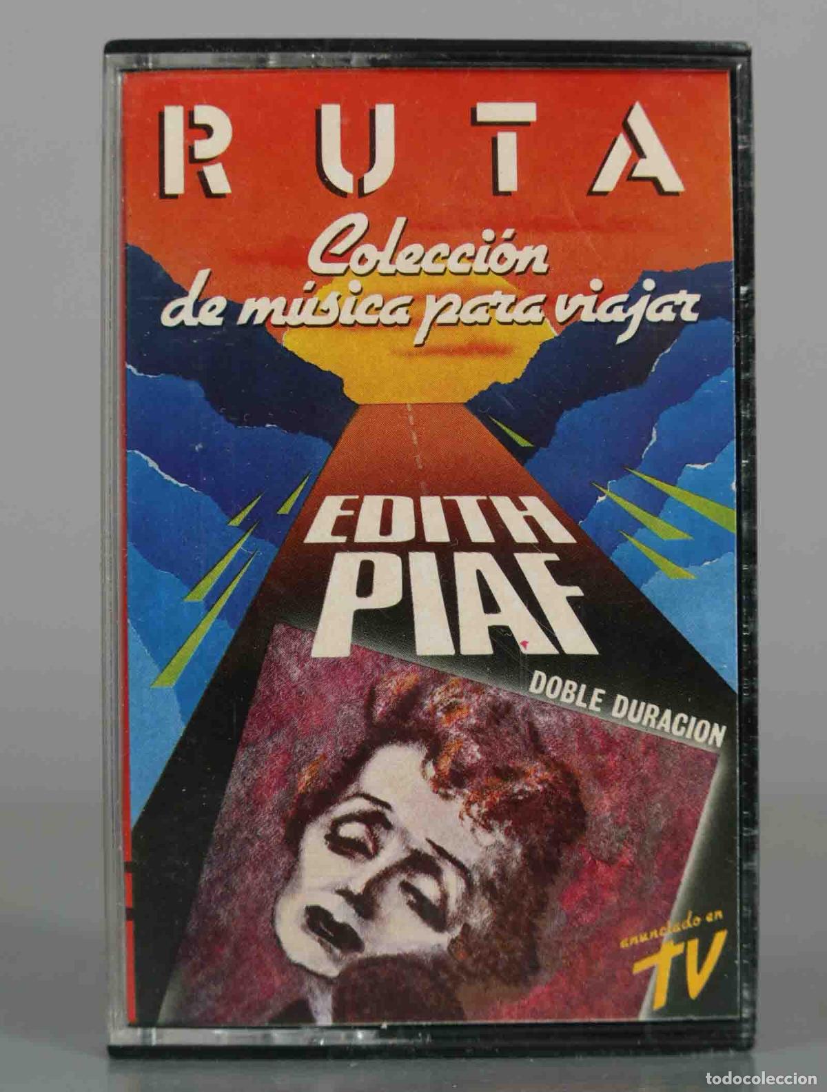 Casetes antiguos: CASSETTE. &Eacute;dith Piaf - RUTA Colecci&oacute;n de m&uacute;sica para viajar - Doble duraci&oacute;n - EMI-Odeon