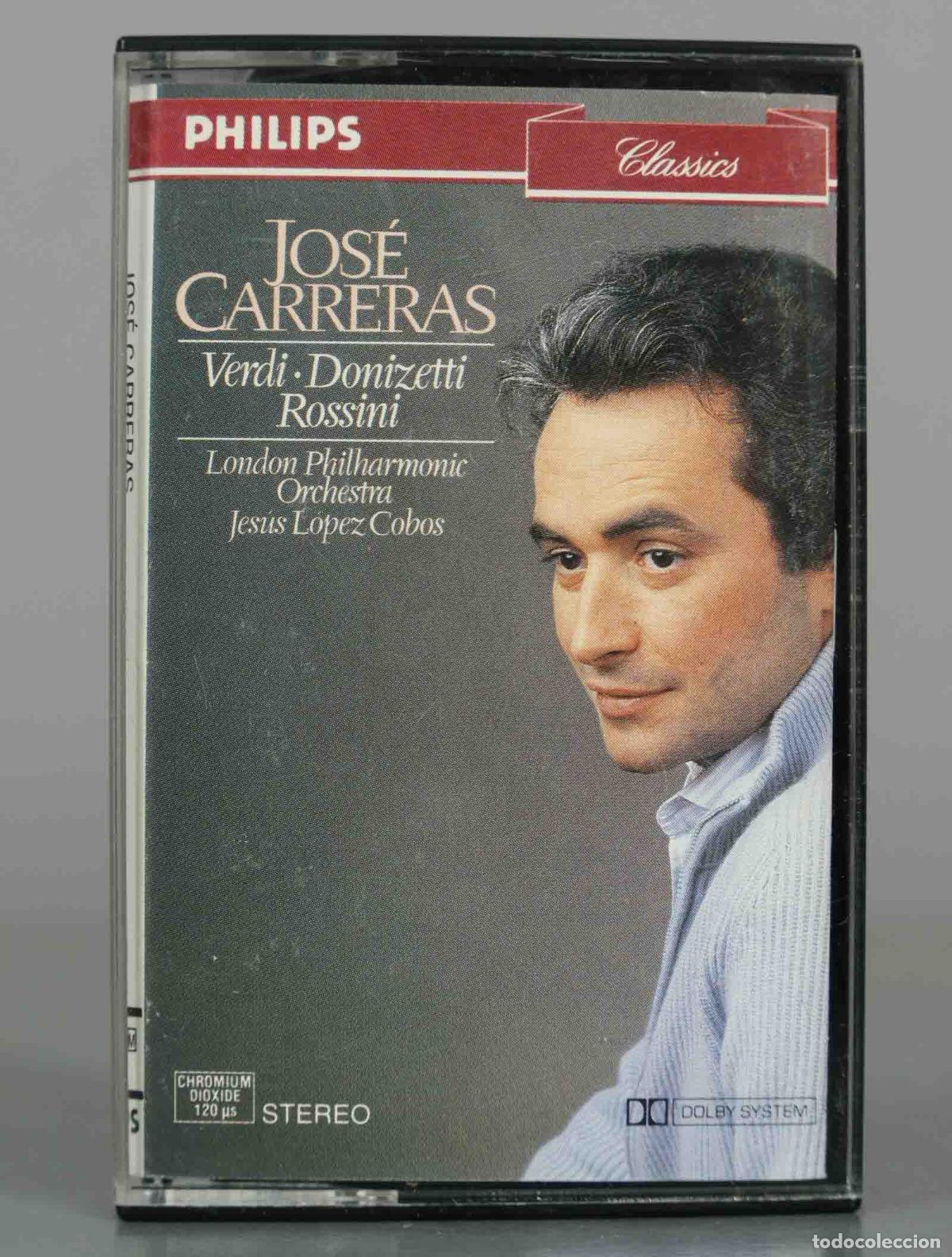Casetes antiguos: CASSETTE. Verdi &middot; Donizetti &middot; Rossini - Jos&eacute; Carreras, London Philharmonic Orchestra, Jes&uacute;s L&oacute;pez C