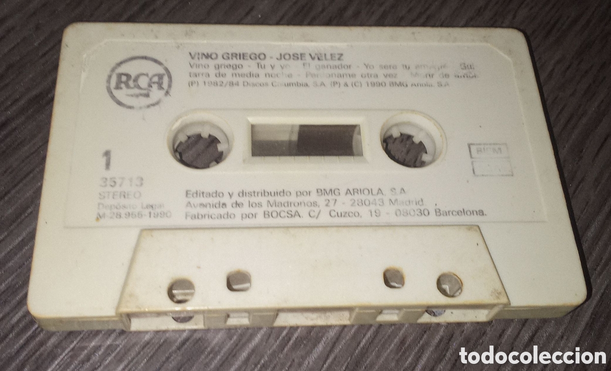 Casetes antiguos: CASSETTE DE VINO GRIEGO Y JOS&Eacute; V&Eacute;LEZ