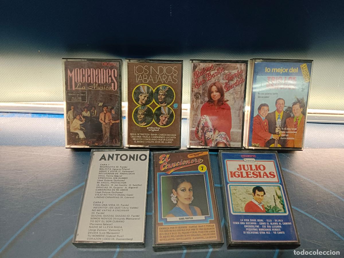 Casetes antiguos: cassettes variados, 7 Casetes, Mocedades, Julio Iglesias, el cancionero y mas