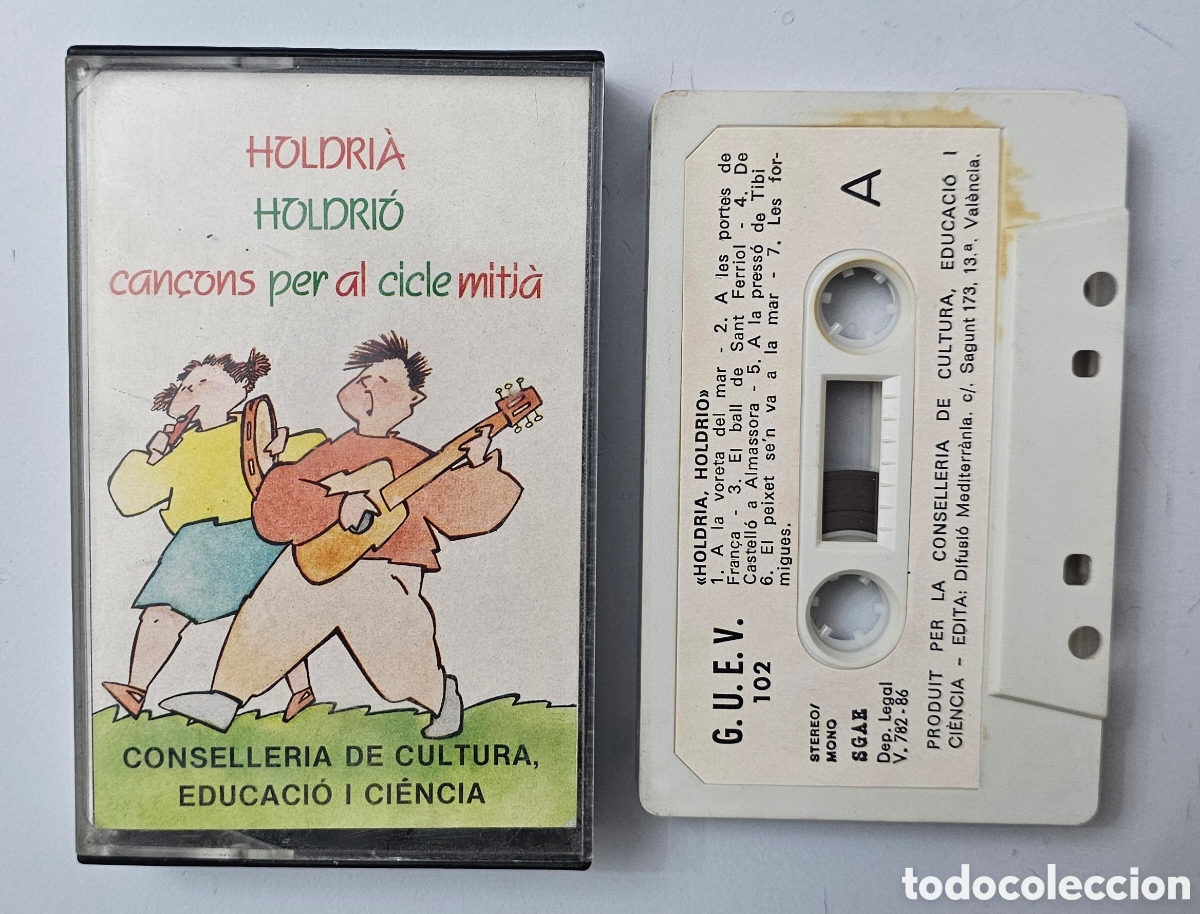 Casetes antiguos: CASSETTE HOLDRIA HOLDRIO CAN&Ccedil;ONS PER AL CICLE MITJA (Espa&ntilde;a - Difusi&oacute; Mediterr&aacute;nea - 1986)