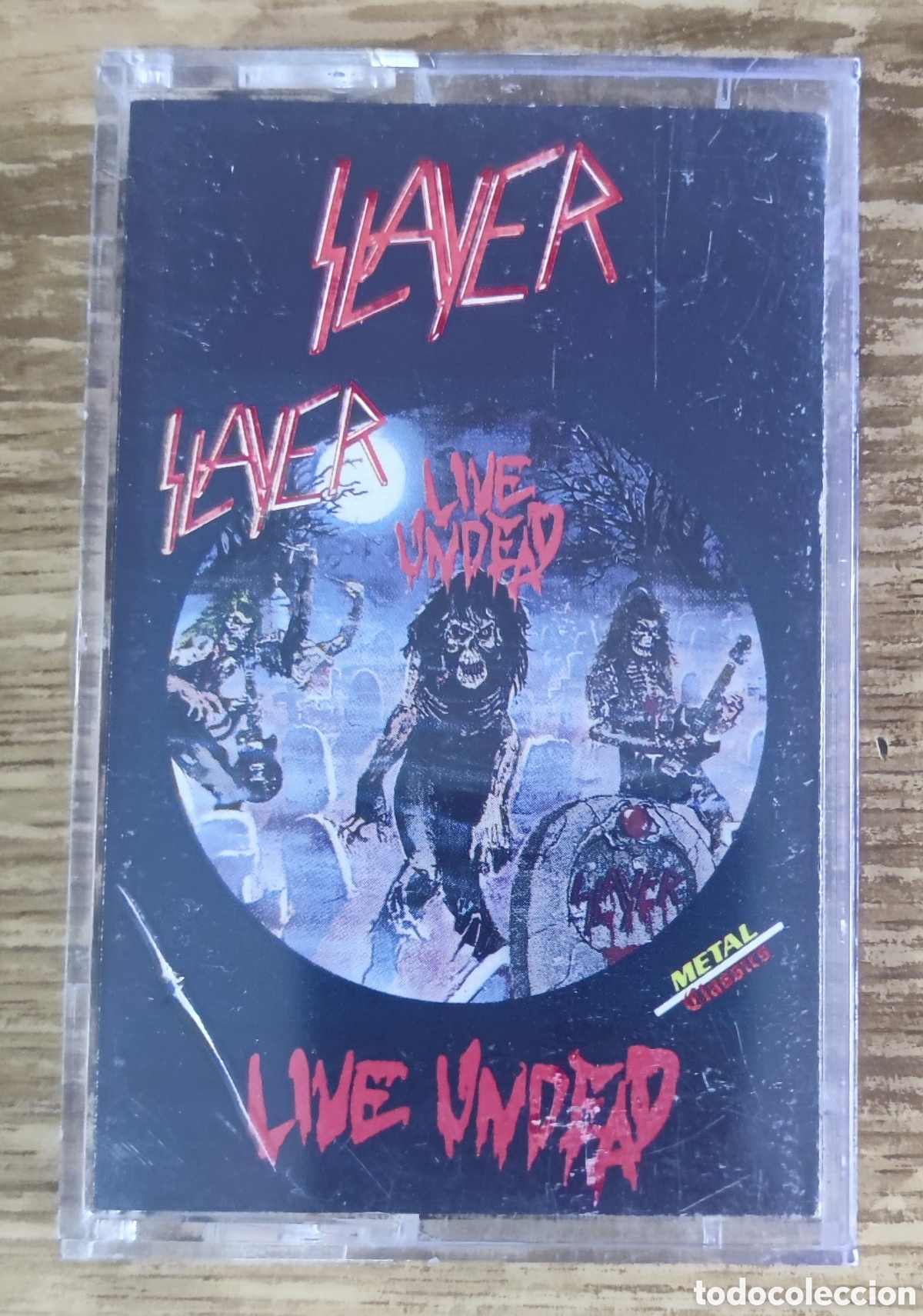 Casetes antiguos: Cassette Slayer - Live Undead (1984) edici&oacute;n UK