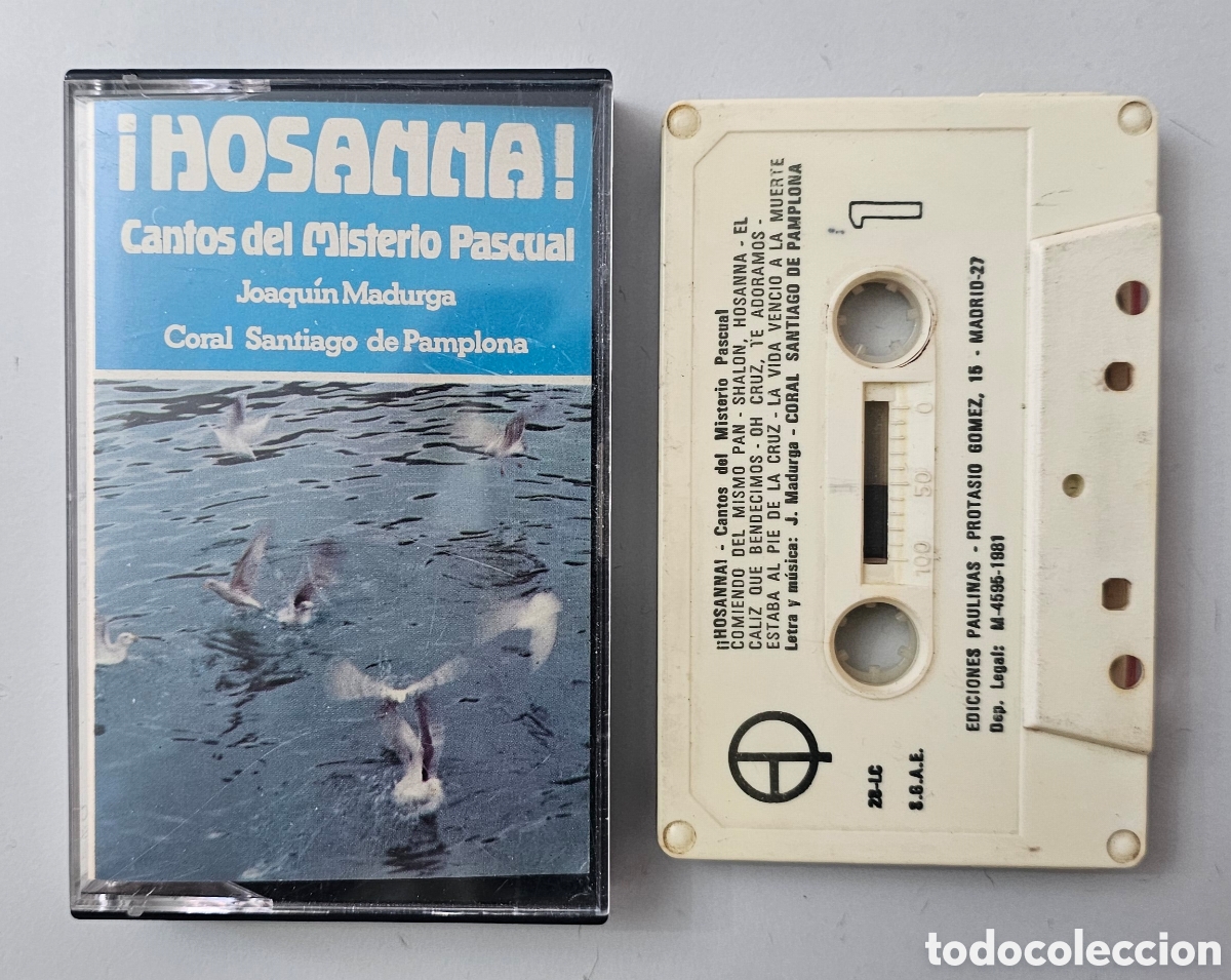 Cassetes antigas: CASSETTE JOAQUIN MARDUGA CORAL SANTIAGO PAMPLONA Hossana Cantos misterio pascual Espa&ntilde;a Paulinas 81