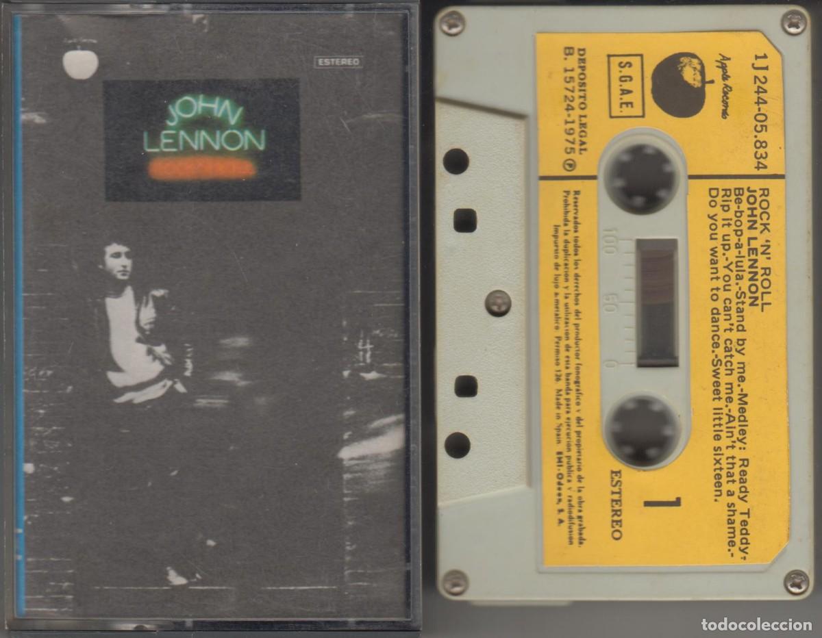 Casetes antiguos: John Lennon &lrm;cassette Rock 'N' Roll 1975 Spain The Beatles
