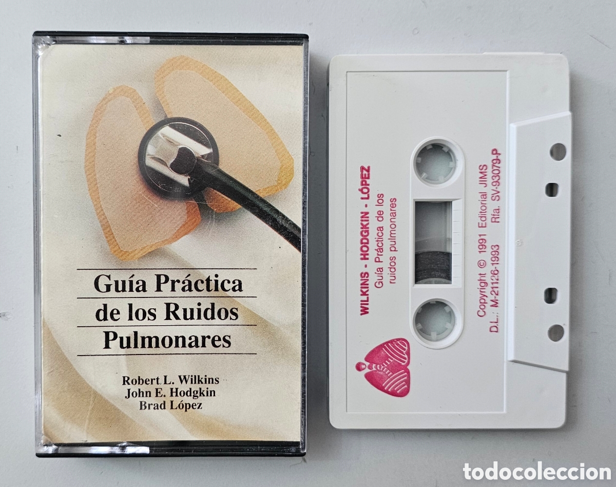 Casetes antiguos: CASSETTE GUIA PRACTICA DE RUIDOS PULMONARES Wilkins Hodgkin L&oacute;pez (Espa&ntilde;a - Jims - 1993) RARO SPOKEN