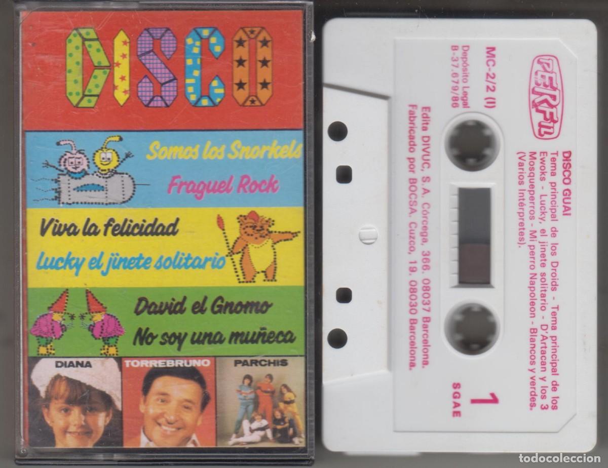 Casetes antiguos: Disco Guai cassette Torrebruno Parchis Regaliz Nins 1986 David Gnomo Ewoks Lucky
