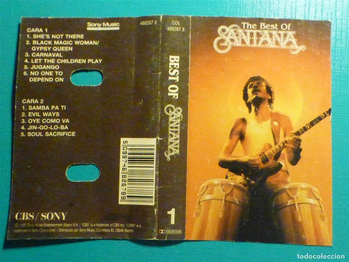 Casetes antiguos: Car&aacute;tula de Cassette - Lo Mejor - The Best of Santana - CBS - Sin Cinta -