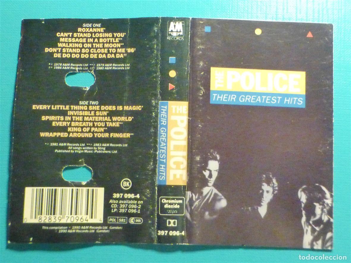 Casetes antiguos: Car&aacute;tula de Cassette - The Police - Their Greatest Hits - AM - Sin Cinta -