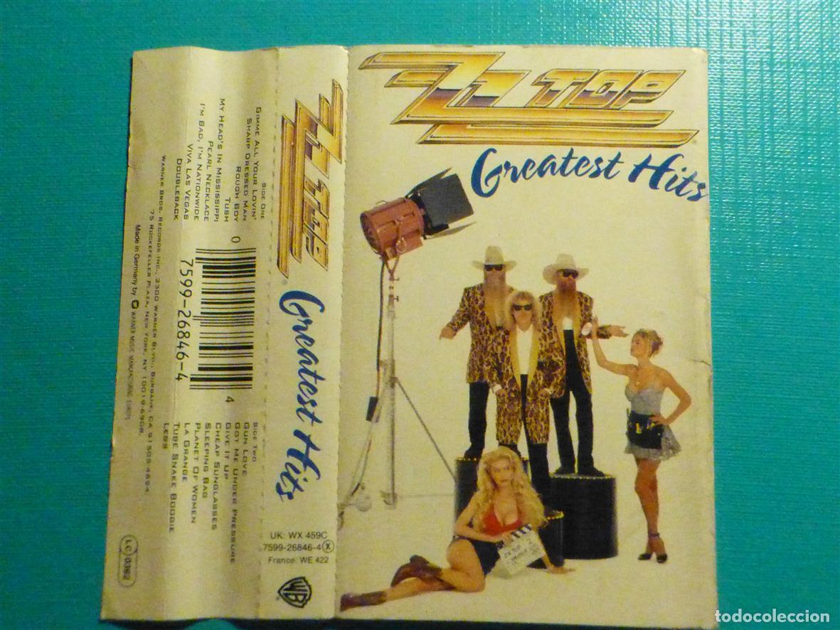 Casetes antiguos: Car&aacute;tula de Cassette - ZZ top - Greatest Hits - WB - Sin Cinta -