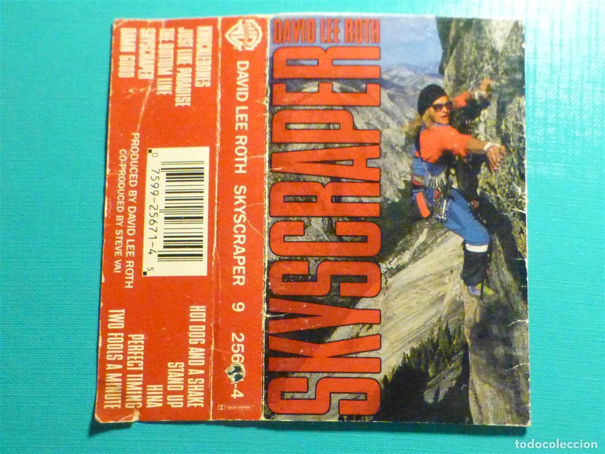 Casetes antiguos: Car&aacute;tula de Cassette - David Lee Roth - Skyscraper - WB - Sin Cinta -