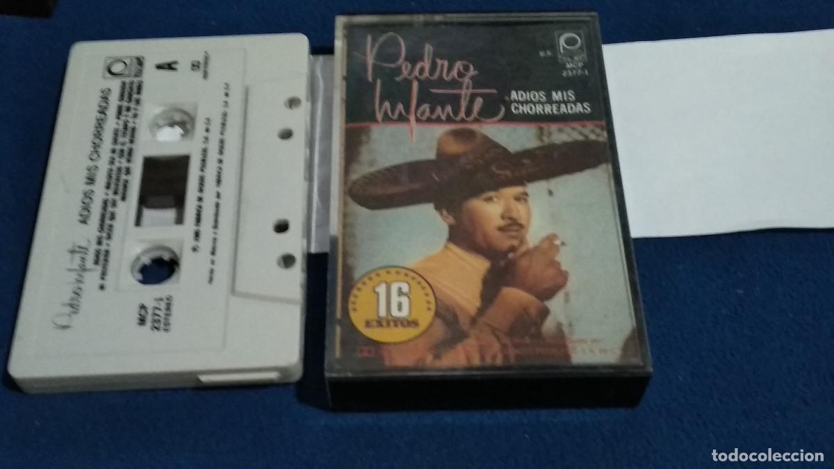 Casetes antiguos: PEDRO INFANTE / ADIOS MIS CHORREADAS 16 &Eacute;XITOS - 1985 DISCOS PEERLESS HECHO EN MEXICO CASETE