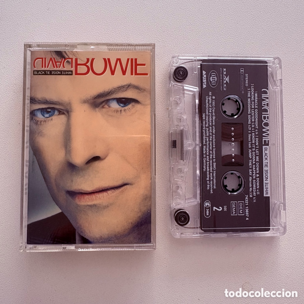 Casetes antiguos: cinta cassette David Bowie &ndash; Black Tie White Noise edicion europea de 1993