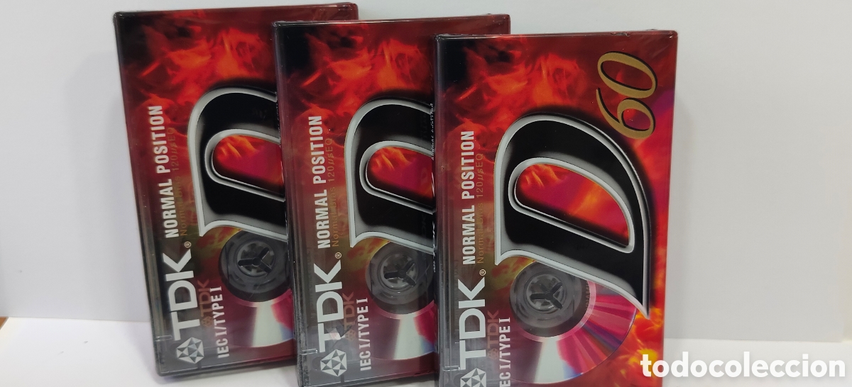 Casetes antiguos: LOTE DE 3 CINTAS CASSETTE TDK NORMAL D 60 (NUEVAS Y PRECINTADAS )