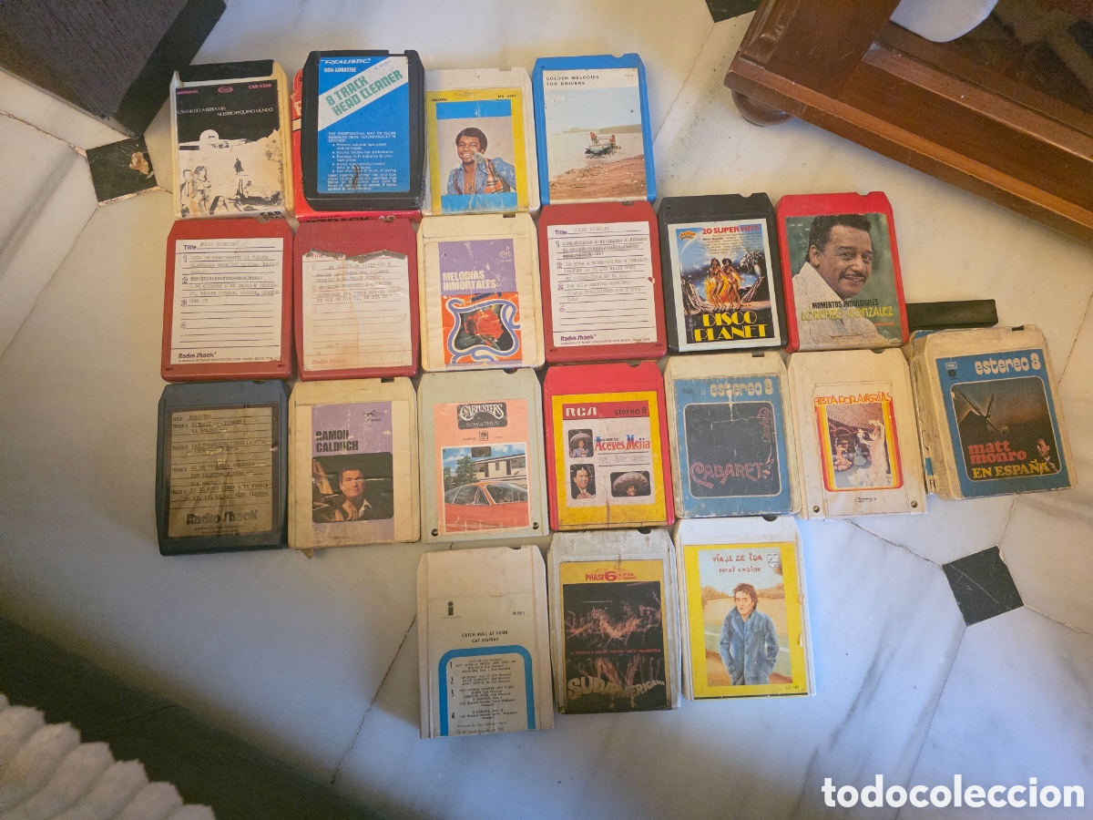 Casetes antiguos: Lote 21 Casetes 8-Track M&uacute;sica Varios Artistas