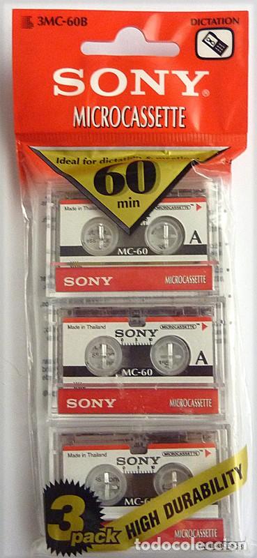 Casetes antiguos: PACK DE 3 MICROCASETES SONY MC 60 - PACK PRECINTADO - Foto 1