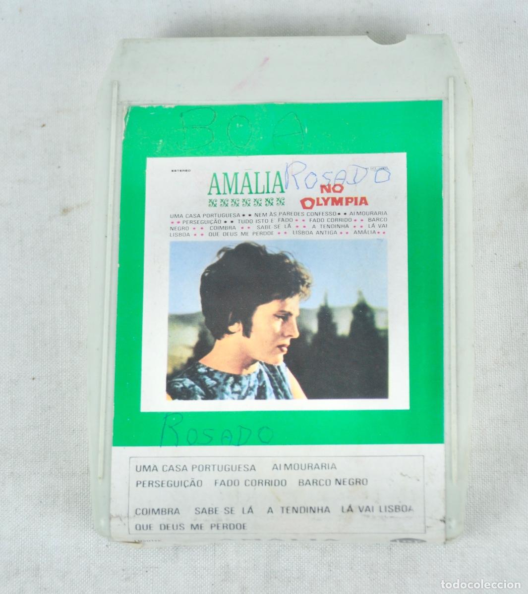 Casetes antiguos: Cartucho 8 pistas - Amalia Rodrigues - No olympia caratula verde