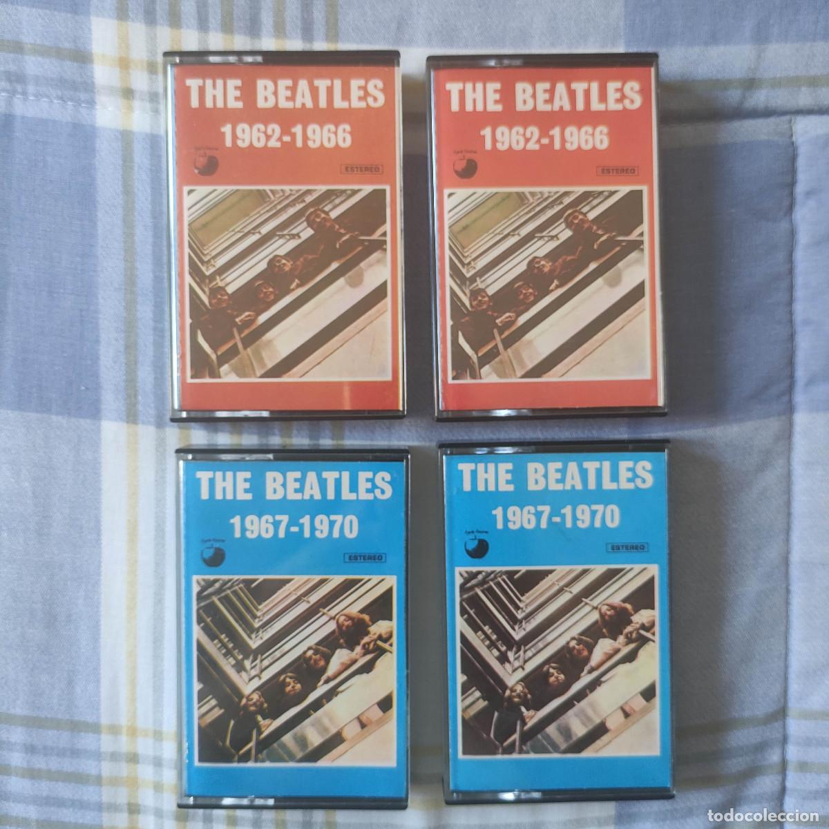 Casetes antiguos: The Beatles &Aacute;lbum Rojo y &Aacute;lbum Azul. 4 casetes.