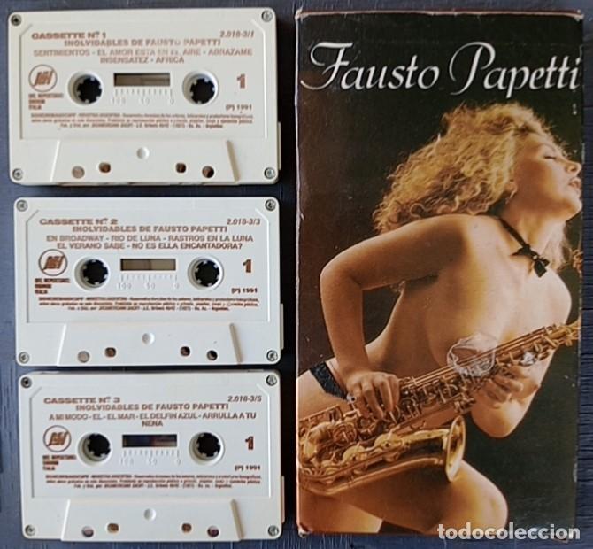 Casetes antiguos: Inolvidables De Fausto Papetti 3 Cassette Box Set 1991 Argentina Sexy Cover Easy Listening Saxo