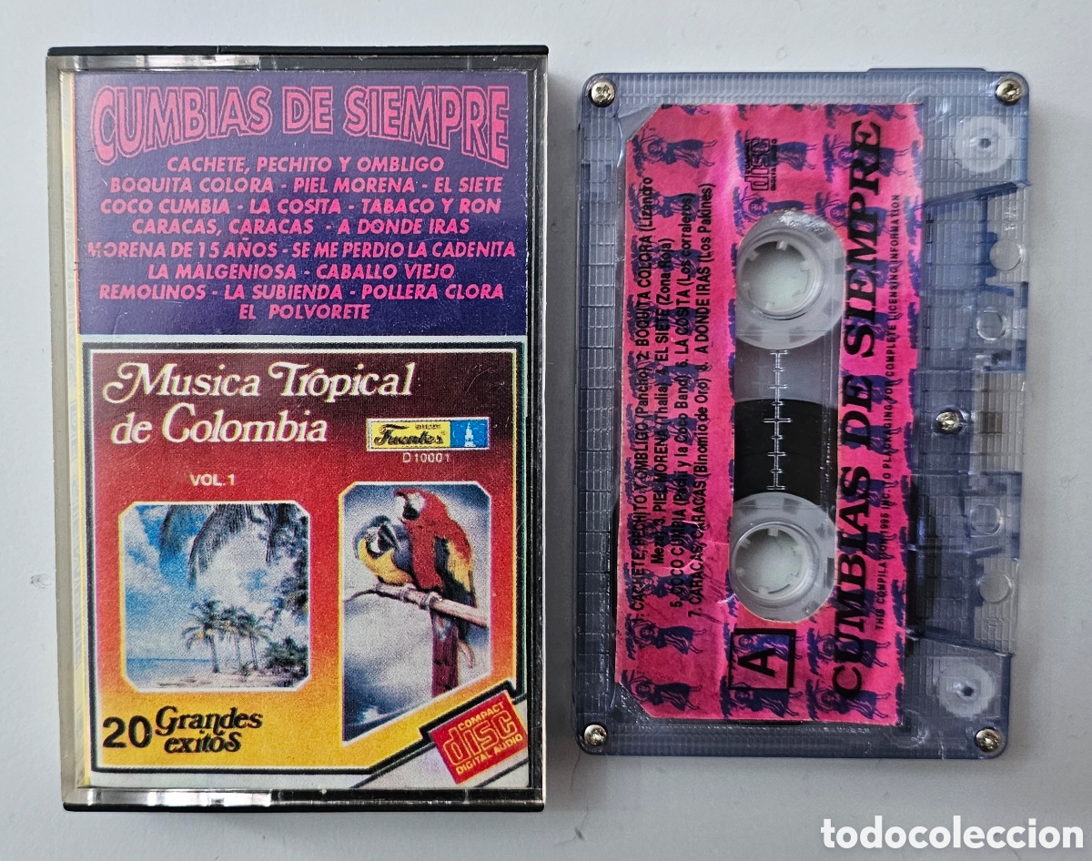 Casetes antiguos: CASSETTE V/A MUSICA TROPICAL DE COLOMBIA VOL.1 Cumbias de siempre (US - Fuentes - 1995) RARO ESCASO