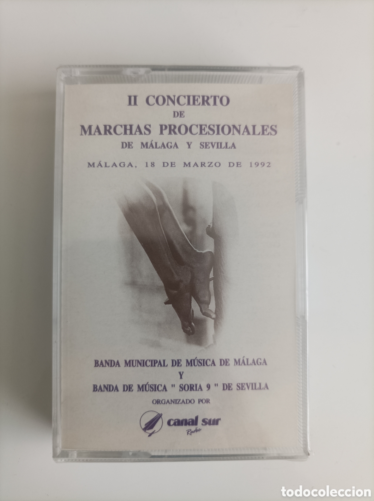 Casetes antiguos: Precintado II Concierto de Marchas procesionales de M&aacute;laga y Sevilla cassette 1992 Semana Santa