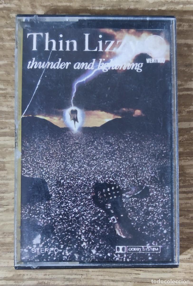 Casetes antiguos: Cassette Thin Lizzy - Thunder and Lightning (1983) ed. espa&ntilde;ola