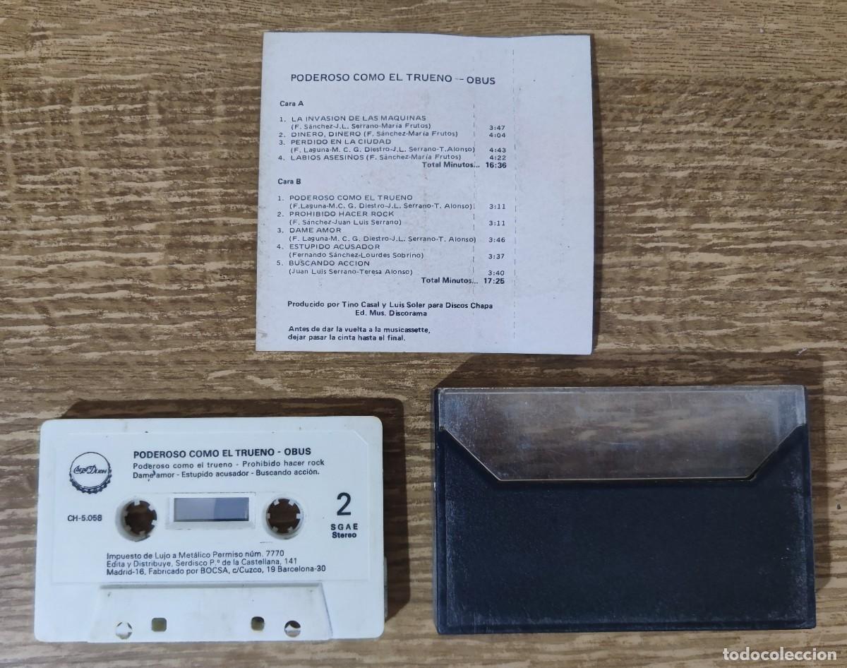 Casetes antiguos: Cassette Ob&uacute;s - Poderoso Como el Trueno (1982) - Foto 3